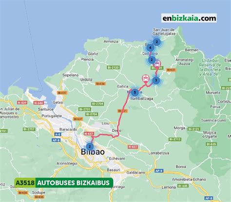 Horario de Autobús BIZKAIBUS de Bilbao a Bakio ⏰